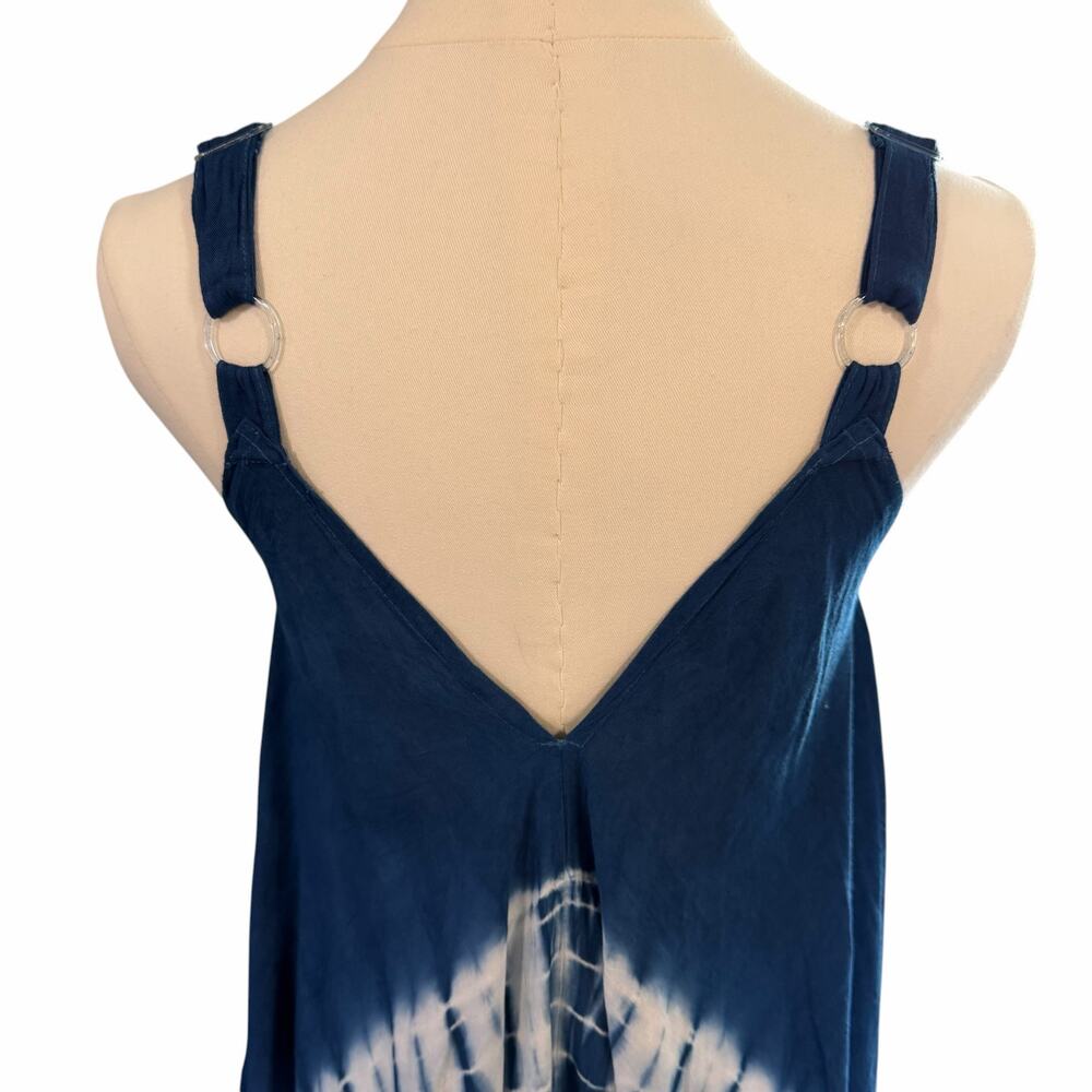 Shoreline Wear Indigo Blue Tie Dye Harem Jumpsuit Maxi Dress Boho Small 215624 - Picture 3 of 16